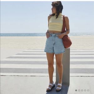 Brand new everlane a-line denim short, powder blue, size 25